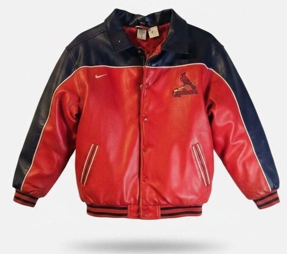 Vintage Nike St. Louis Cardinals Leather Bomber Jacket Youth M